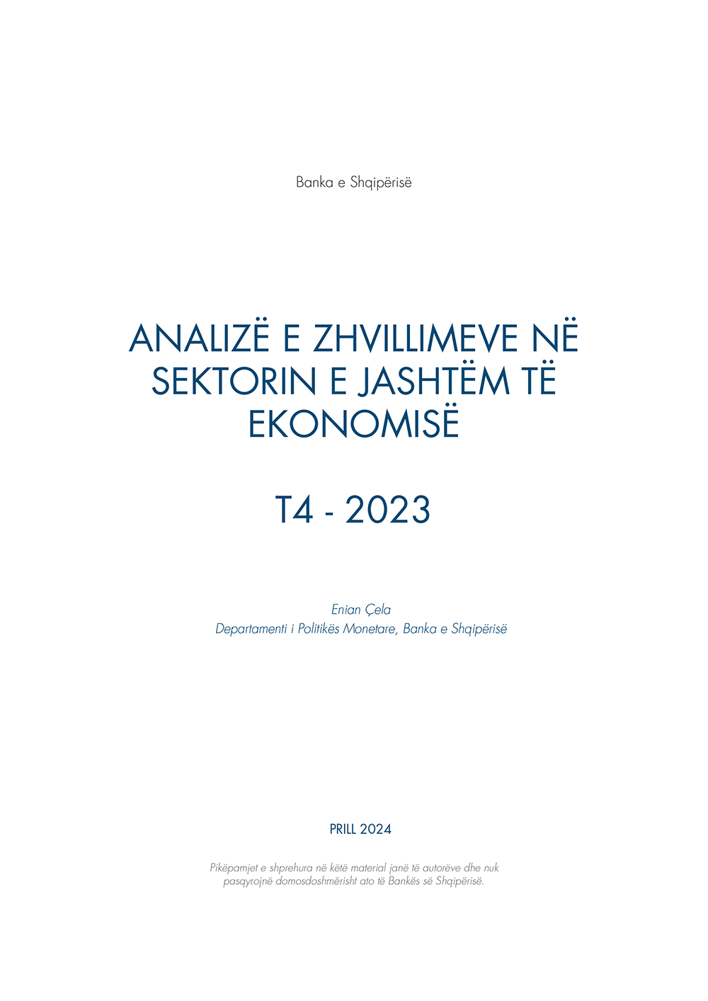 Analiza e ''Zhvillimeve në sektorin e jashtëm të ekonomisë'' T4-2023