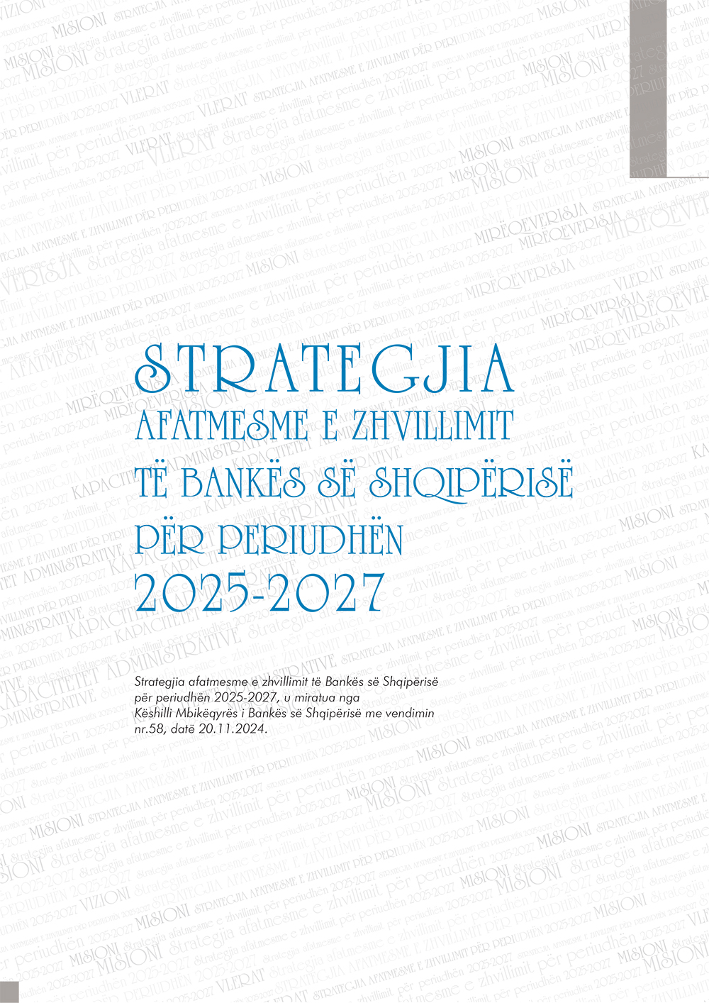 The “Medium-term development strategy of the Bank of Albania 2025-2027”